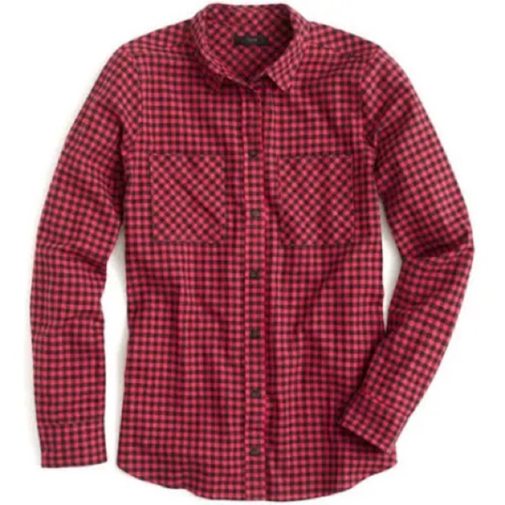 J Crew Women’s Buffalo Check Flannel Button Down Size 2